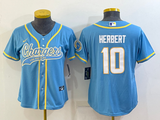 Chargers 2021/22 Herbert #10 Blue/Yellow Women NFL Jersey