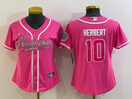 Chargers 2021/22 Herbert #10 Pink/White Women NFL Jersey