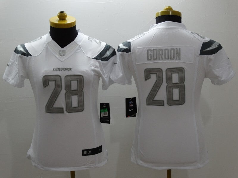 hargers 2022/23 Goroon #28 White/Gray Women NFL Jersey