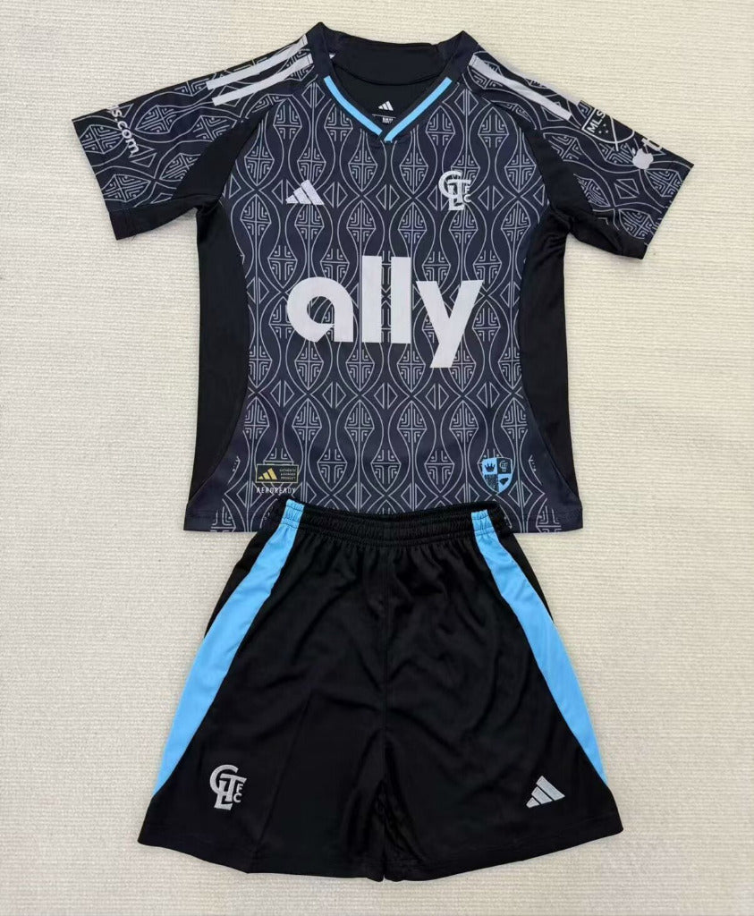 Charlotte 25/26 Black Away Game Kids Jersey Set