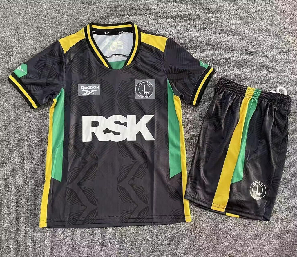 Charlton 25/26 Black/Yellow/Green Third Kids Jersey Set