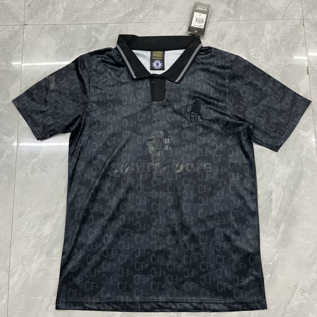 Chelsea 1990/91 Vintage Retro Black T-Shirt