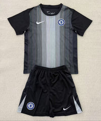Chelsea 25/26 Black Goalkeeper Kids Jersey Set