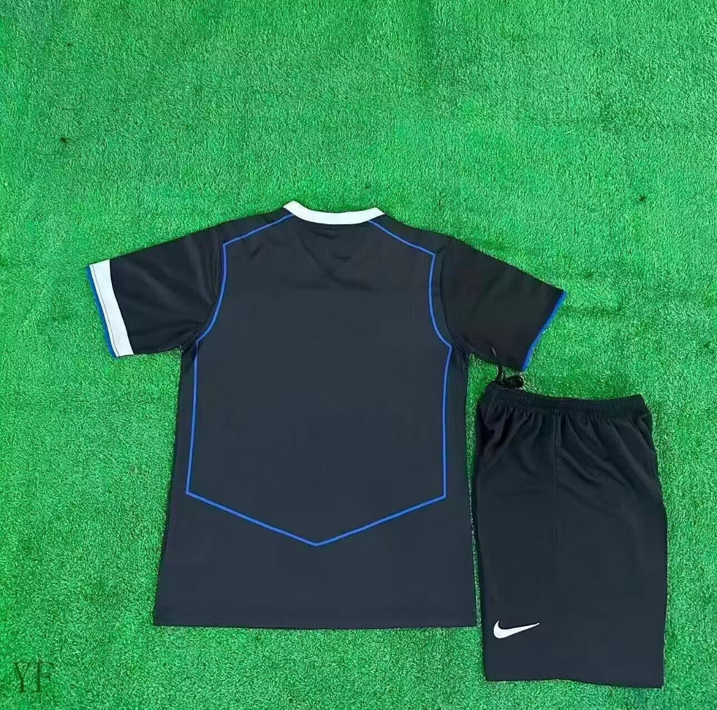 Chelsea 25/26 Black/White Third Away Kids Jersey Set