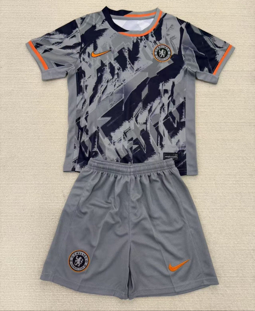 Chelsea 25/26 Gray Kids Jersey Set