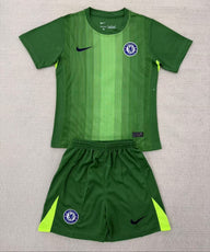 Chelsea 25/26 Green Goalkeeper Kids Jersey Set