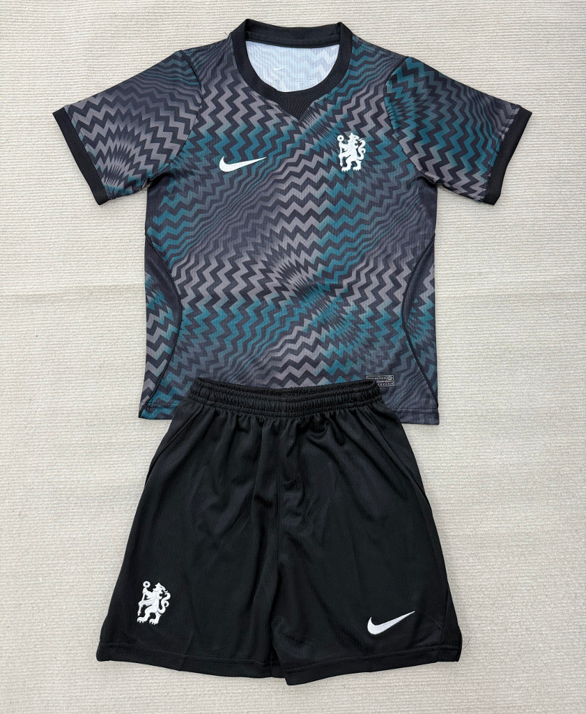 Chelsea 26/27 Black Goalkeeper Kids Jersey Set