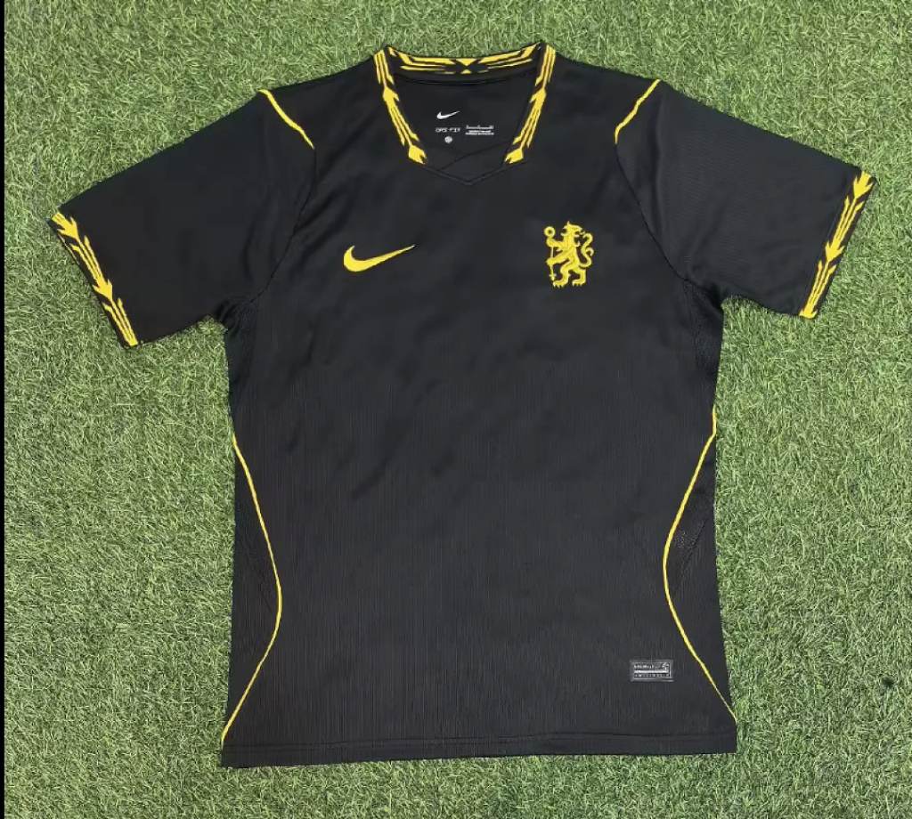 Chelsea 26/27 Black/Yellow Trim Away Jersey
