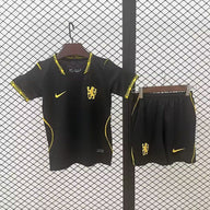 Chelsea 26/27 Black/Yellow Trim Away Kids Jersey Set