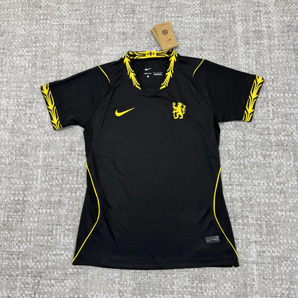 Chelsea 26/27 Black/Yellow Trim Away Women Jersey