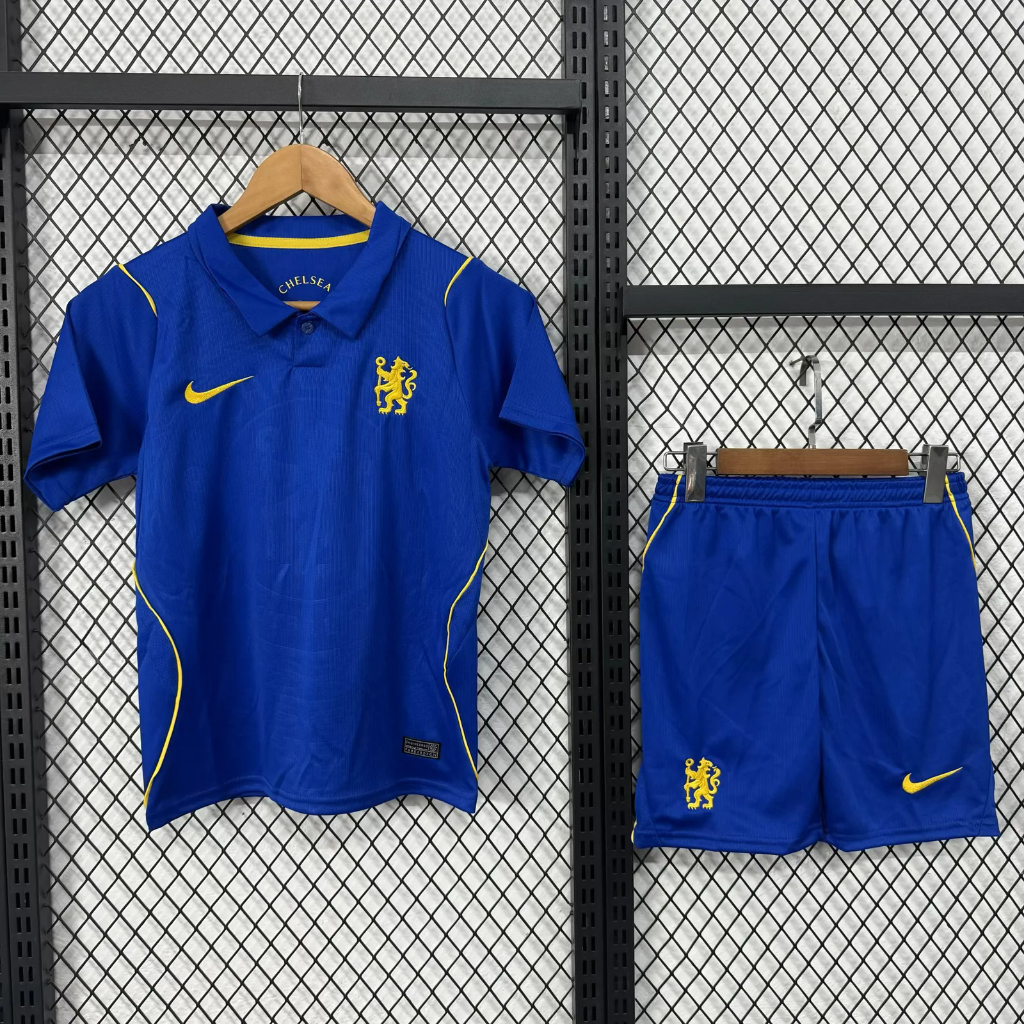Chelsea 26/27 Royal Blue/Gold Trim Home Kids Jersey Set