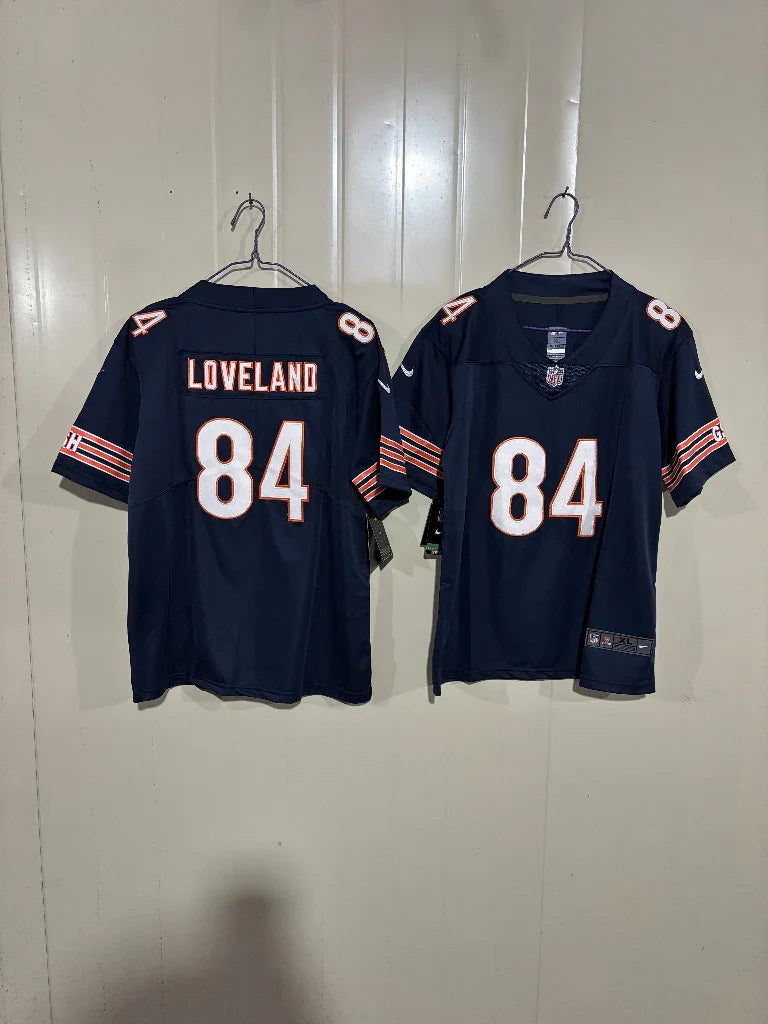 Chicago Bears 25/26 Loveland #84 Navy Game Kids Jersey