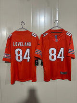 Chicago Bears 25/26 Loveland #84 Orange NFL Jersey