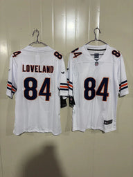 Chicago Bears 25/26 Loveland #84 White NFL Jersey