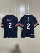 Chicago Bears 25/26 Moore #2 Navy Game Kids Jersey