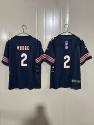 Chicago Bears 25/26 Moore #2 Navy Game Kids Jersey