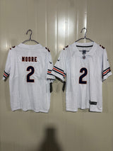 Chicago Bears 25/26 Moore #2 White Game Kids Jersey