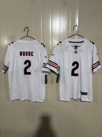 Chicago Bears 25/26 Moore #2 White Game Kids Jersey