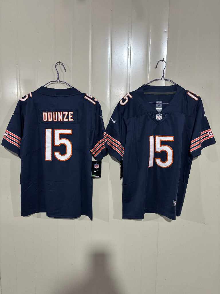 Chicago Bears 25/26 Odunze #15 Navy Game Kids Jersey