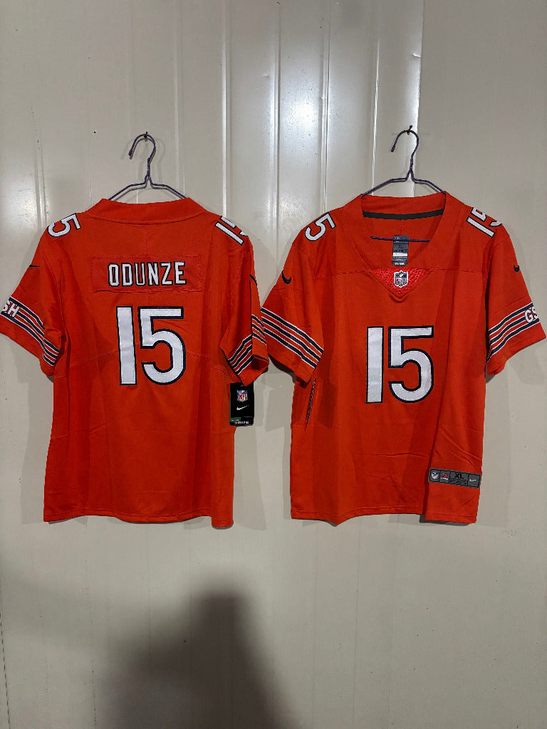 Chicago Bears 25/26 Odunze #15 Red Game Kids Jersey