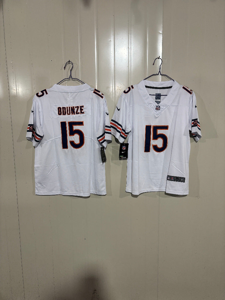 Chicago Bears 25/26 Odunze #15 White Game Kids Jersey