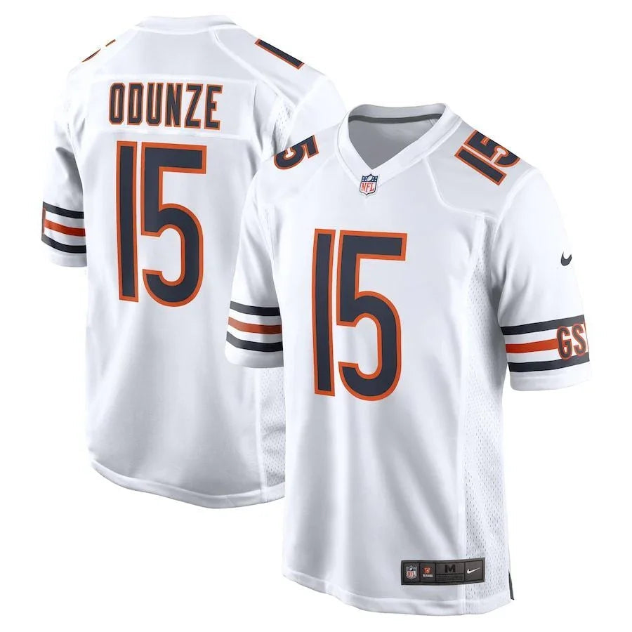 Chicago Bears 25/26 Odunze #15 White/Red NFL Jersey