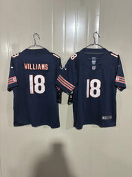 Chicago Bears 25/26 Williams #18 Navy Game Kids Jersey