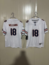 Chicago Bears 25/26 Williams #18 White Game Kids Jersey