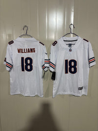 Chicago Bears 25/26 Williams #18 White Game Kids Jersey