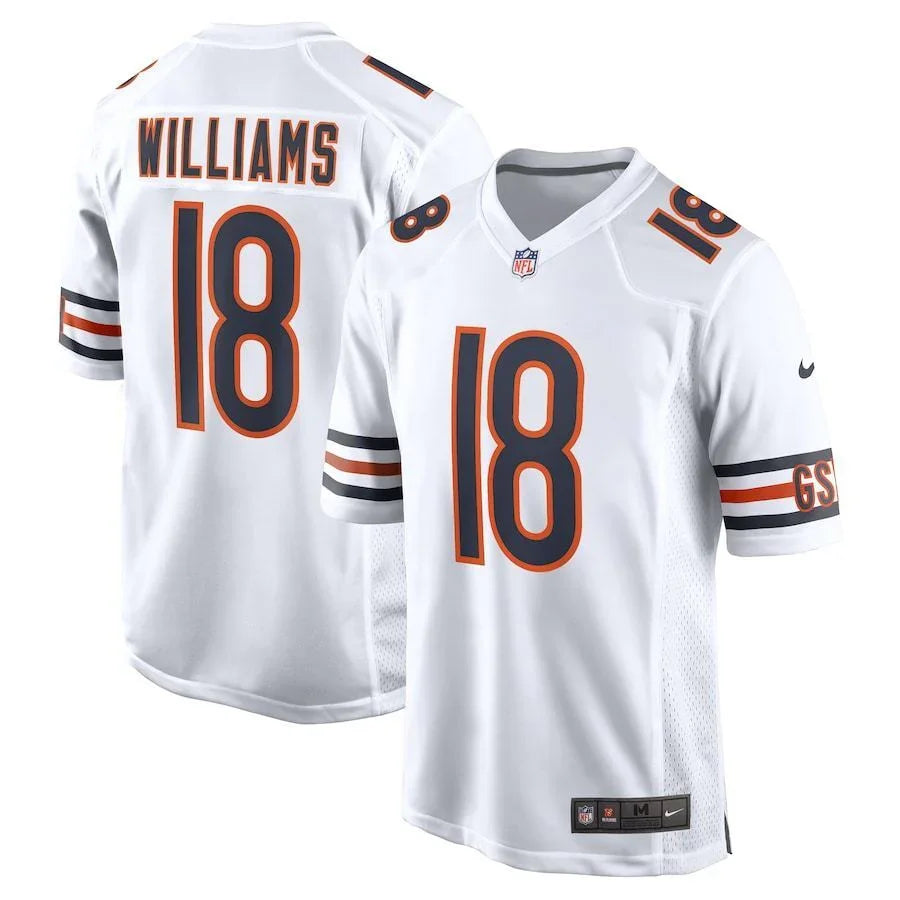 Chicago Bears 25/26 Williams #18 White/Red NFL Jersey