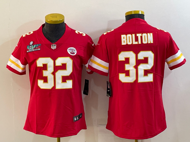 Chiefs 2021/22 Bolton #32 Red/White/Yellow Women NFL Jersey