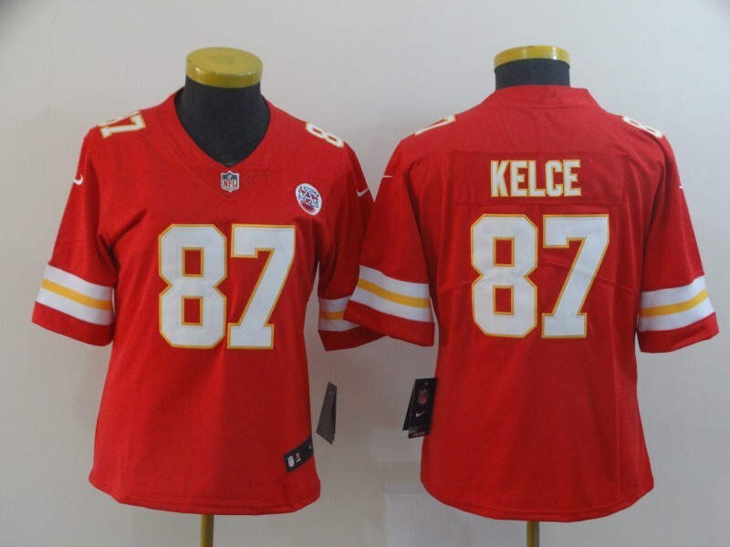 Chiefs 2021/22 Kelce #87 Red/White/Yellow Women NFL Jersey