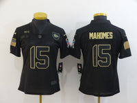 Chiefs 2021/22 Mahomes #15 Black/Yellow Women NFL Jersey