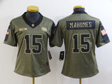 Chiefs 2021/22 Mahomes #15 Olive/Black Women NFL Jersey