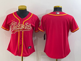 Chiefs 2021/22 Red/White/Yellow Women NFL Baseball Style Jersey