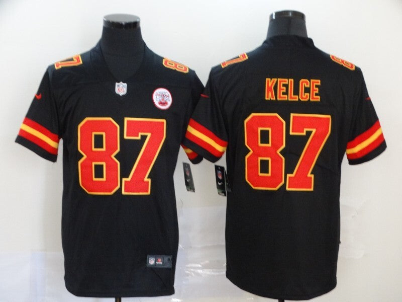 Chiefs 2022/23 Kelce #87 Black/Yellow NFL Game Jersey