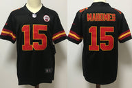 Chiefs 2022/23 Mahomes #15 Black/Yellow NFL Game Jersey