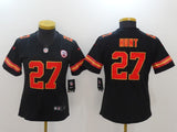 Chiefs 2023/24 Hunt #27 Black/Orange Women NFL Jersey