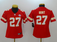 Chiefs 2023/24 Hunt #27 Red/White/Yellow Women NFL Jersey