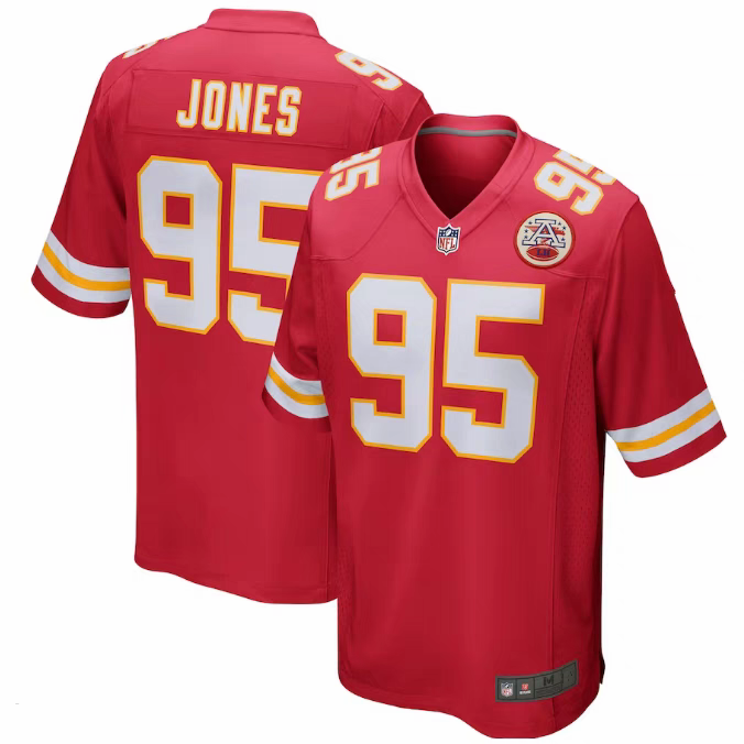 Chiefs 2023/24 Jones #95 Red/White NFL Game Jersey