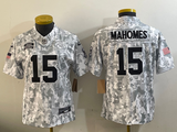 Chiefs 2023/24 Mahomes #15 Gray/Black Women NFL Jersey