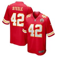 Chiefs 2023/24 Steele #42 Red/White NFL Game Jersey