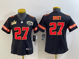 Chiefs 25/26 Hunt #27 Black/Red/Yellow Women NFL Jersey