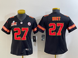 Chiefs 25/26 Hunt #27 Black/Red/Yellow Women NFL Jersey
