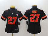 Chiefs 25/26 Hunt #27 Black/Red/Yellow Women NFL Jersey