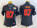 Chiefs 25/26 Kelce #87 Black/Red/Yellow Women NFL Jersey