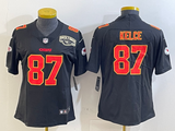 Chiefs 25/26 Kelce #87 Black/Red/Yellow Women NFL Jersey