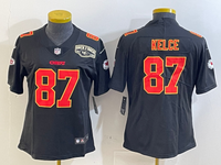 Chiefs 25/26 Kelce #87 Black/Red/Yellow Women NFL Jersey