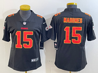 Chiefs 25/26 Mahomes #15 Black/Red/Yellow Women NFL Jersey