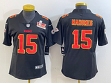 Chiefs 25/26 Mahomes #15 Black/Red/Yellow Women NFL Jersey